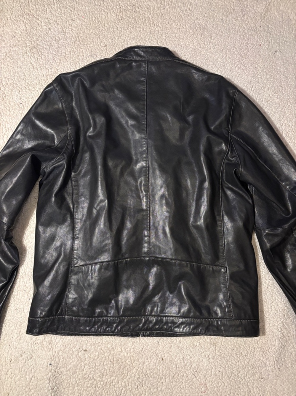 Black Rivet Black Moto-Style Men’s Large Jacket - Picture 5 of 10